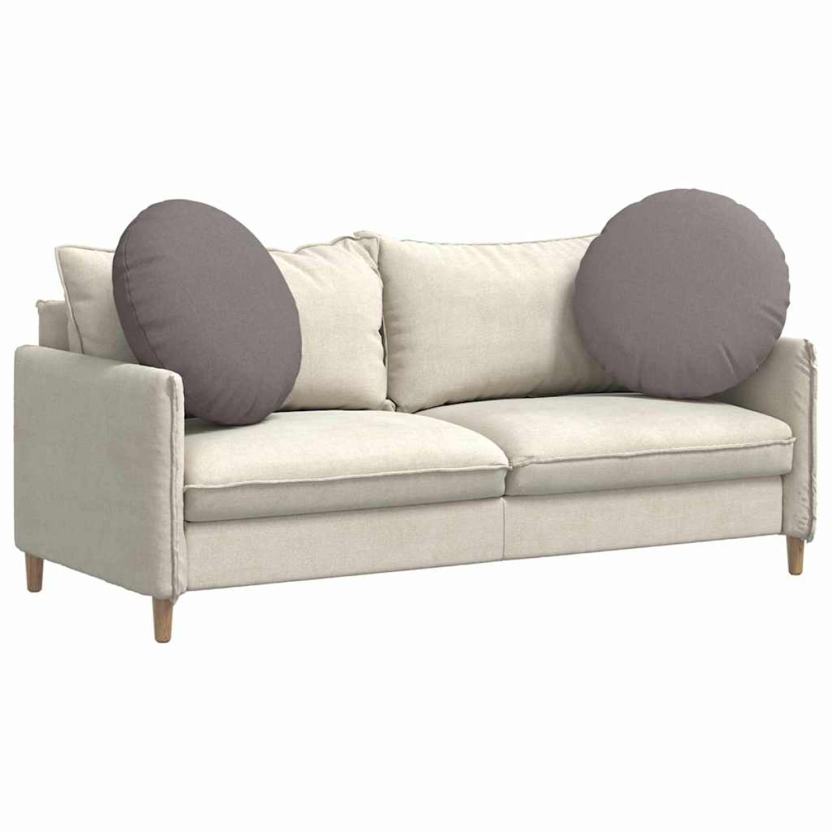 vidaXL Μαξιλάρια καθισμάτων 2 τμχ. ύφασμα Taupe Ø60 x 21 εκ
