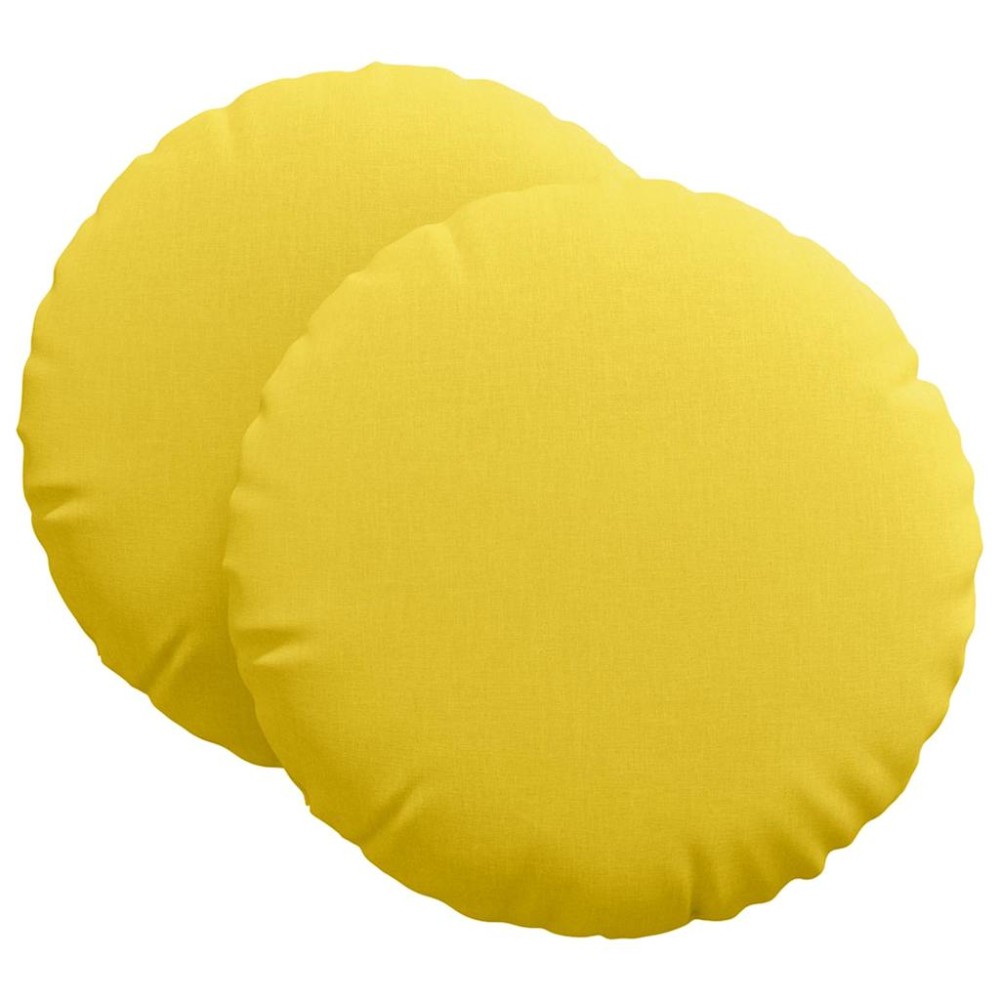 vidaXL Μαξιλάρια καθισμάτων 2 pcs ύφασμα Απαλό Κίτρινο Ø60 x 21 εκ