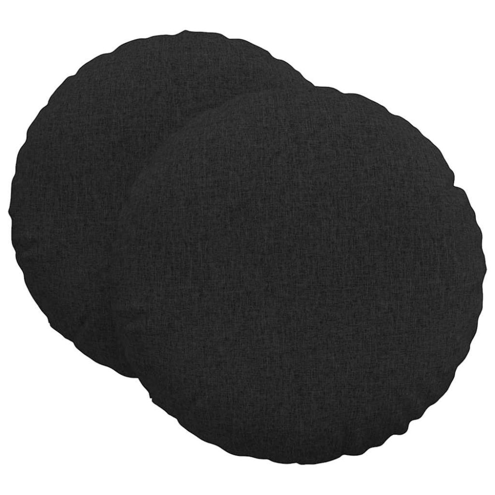 vidaXL Μαξιλάρια καθισμάτων 2 pcs ύφασμα Μαύρο Ø80 x 29 εκ