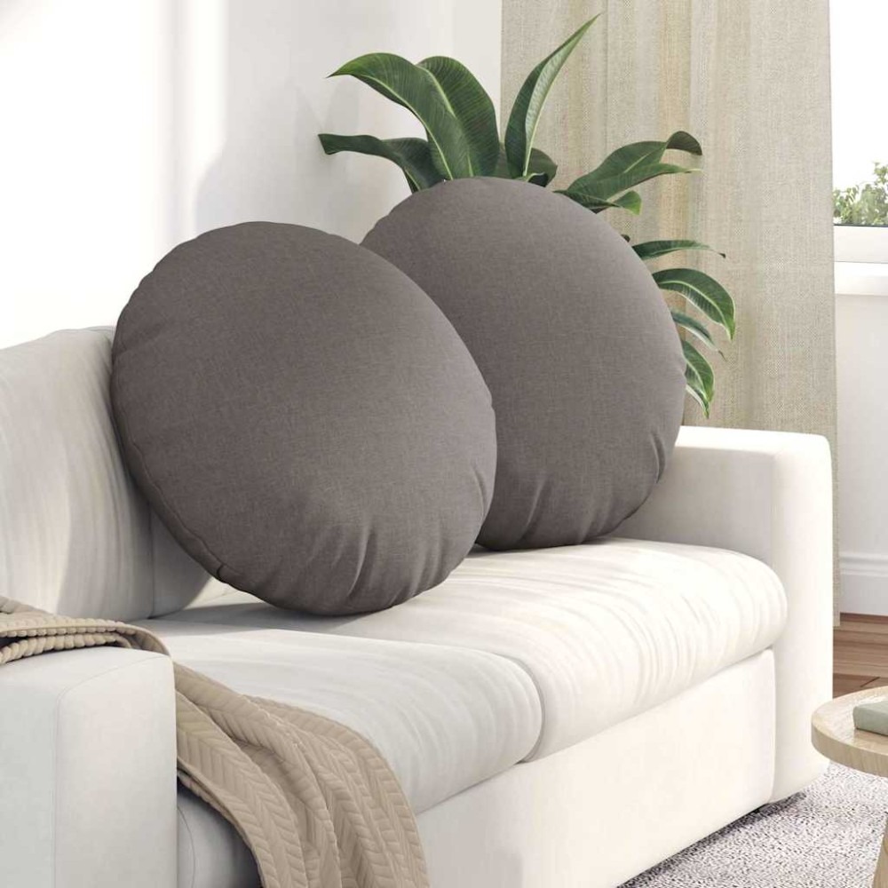 vidaXL Μαξιλάρια καθισμάτων 2 pcs ύφασμα Taupe Ø80 x 29 εκ
