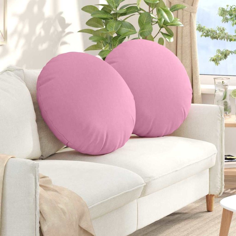 vidaXL Μαξιλάρια καθισμάτων 2 τμχ. ύφασμα Ροζ Ø80 x 29 εκ