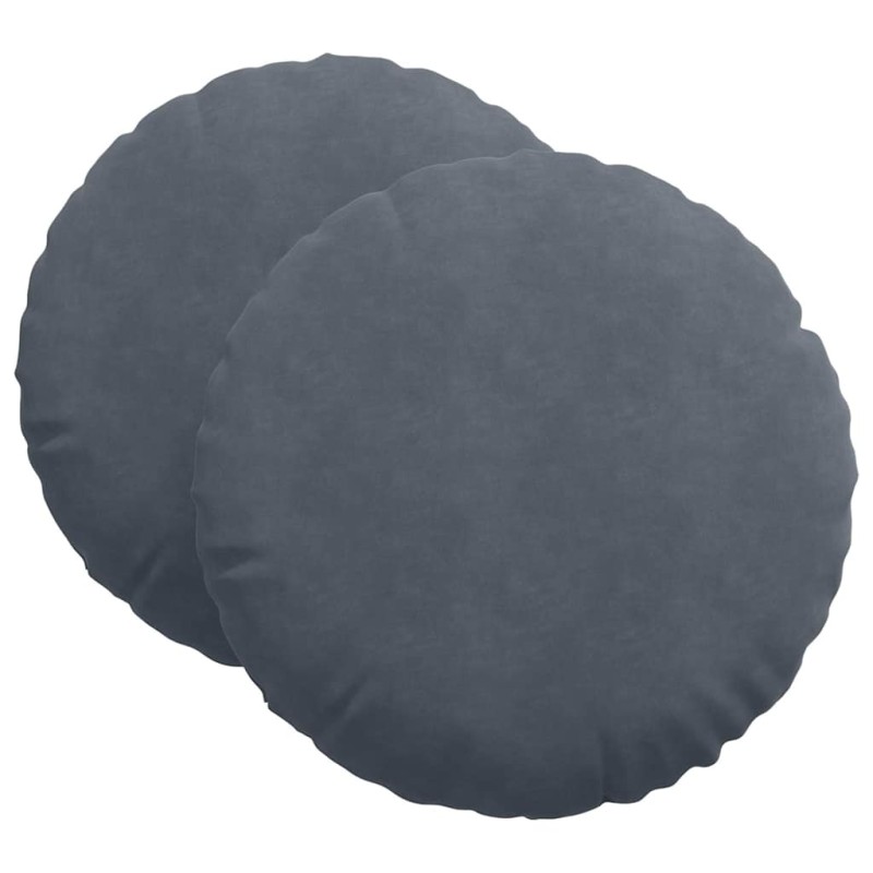 vidaXL Μαξιλάρια καθισμάτων 2 pcs Σκούρο Γκρι Ø 40 x 13 εκ. Βελούδο