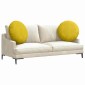 vidaXL Μαξιλάρια καθισμάτων 2 τμχ. Βελούδο Κίτρινο Ø 80 x 29 εκ.