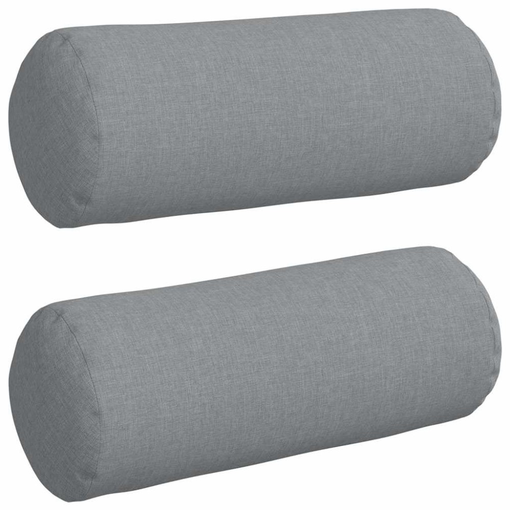 vidaXL Μαξιλάρια Στήριγμα 2 pcs Ανοιχτό γκρι Ø 15 x 40 εκ ύφασμα