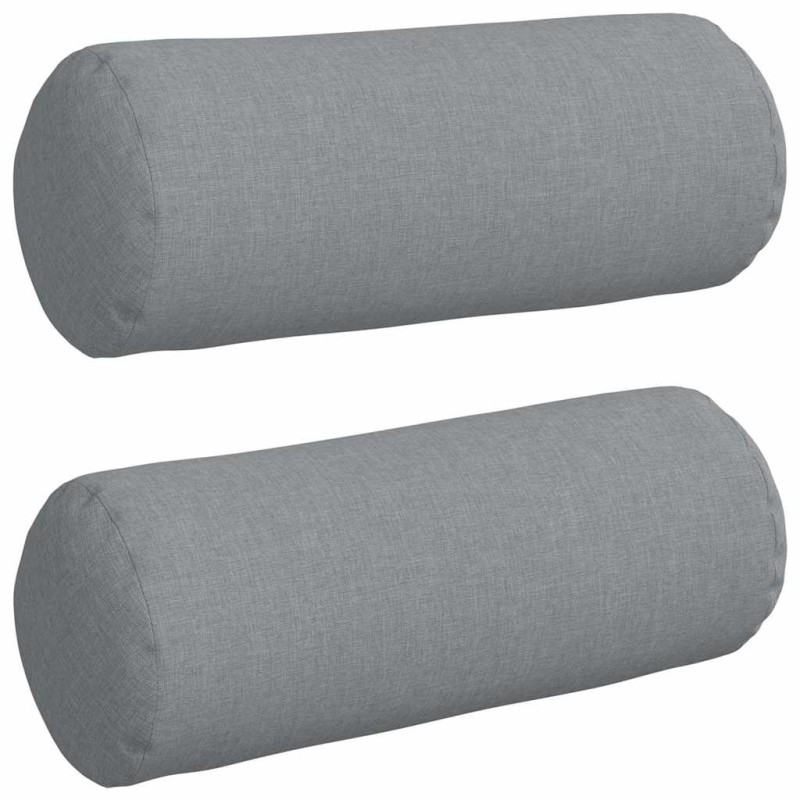 vidaXL Μαξιλάρια Στήριγμα 2 pcs Ανοιχτό γκρι Ø 15 x 40 εκ ύφασμα