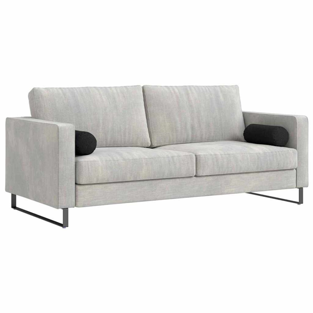 vidaXL Μαξιλάρια Στήριγμα 2 pcs Μαύρο Ø 15 x 40 εκ ύφασμα
