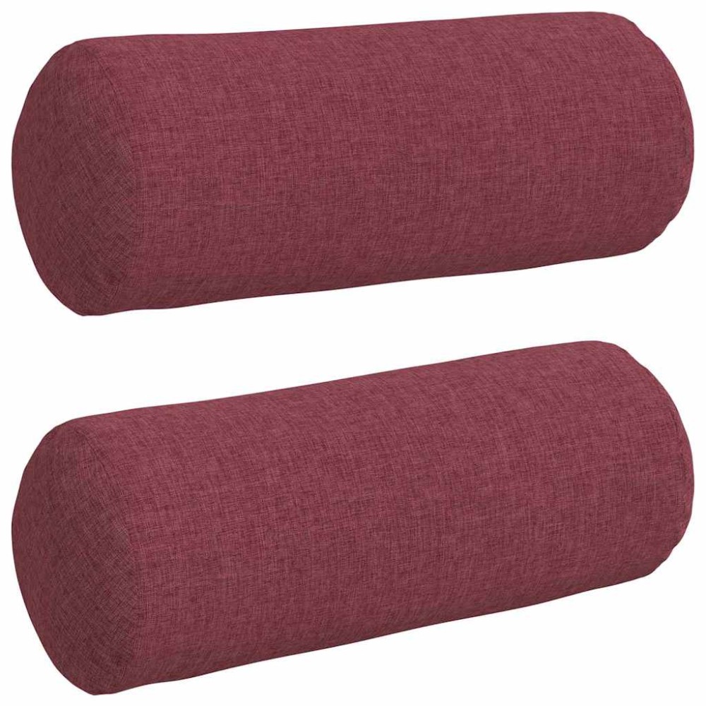 vidaXL Μαξιλάρια Στήριγμα 2 pcs Κόκκινο Ø 15 x 40 εκ ύφασμα