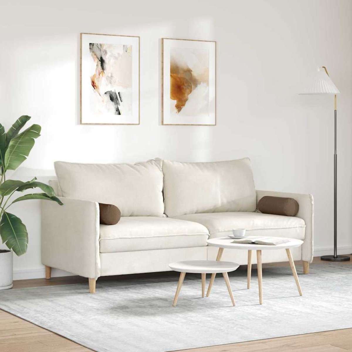 vidaXL Μαξιλάρια Στήριγμα 2 pcs Καφέ Ø 15 x 40 εκ ύφασμα