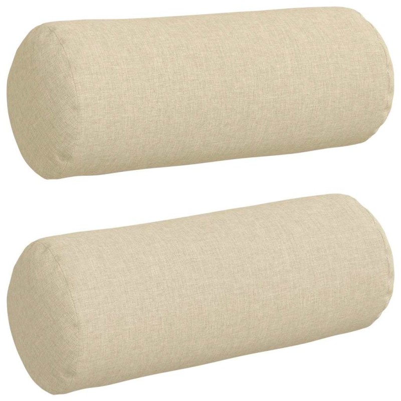 vidaXL Μαξιλάρια Στήριγμα 2 pcs Κρεμ Ø 15 x 40 εκ ύφασμα