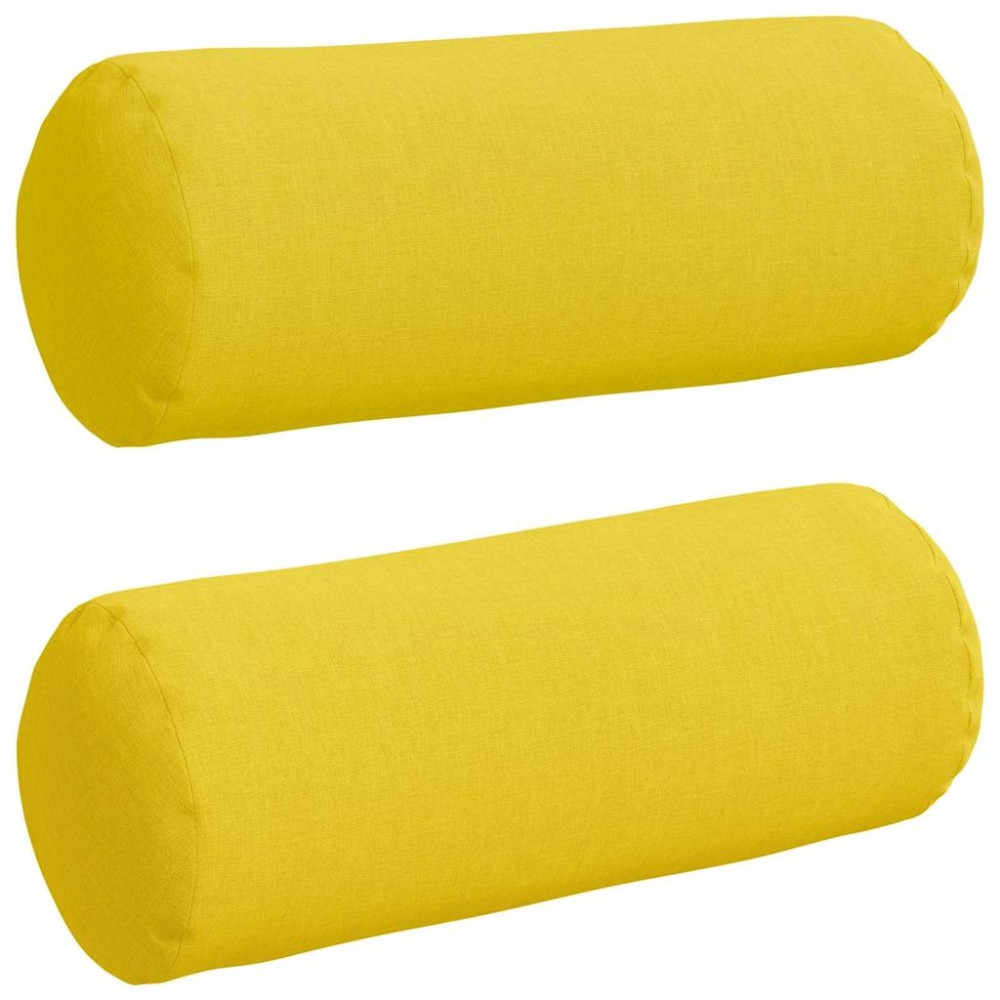 vidaXL Μαξιλάρια Στήριγμα 2 pcs Απαλό Κίτρινο Ø 15 x 40 εκ ύφασμα