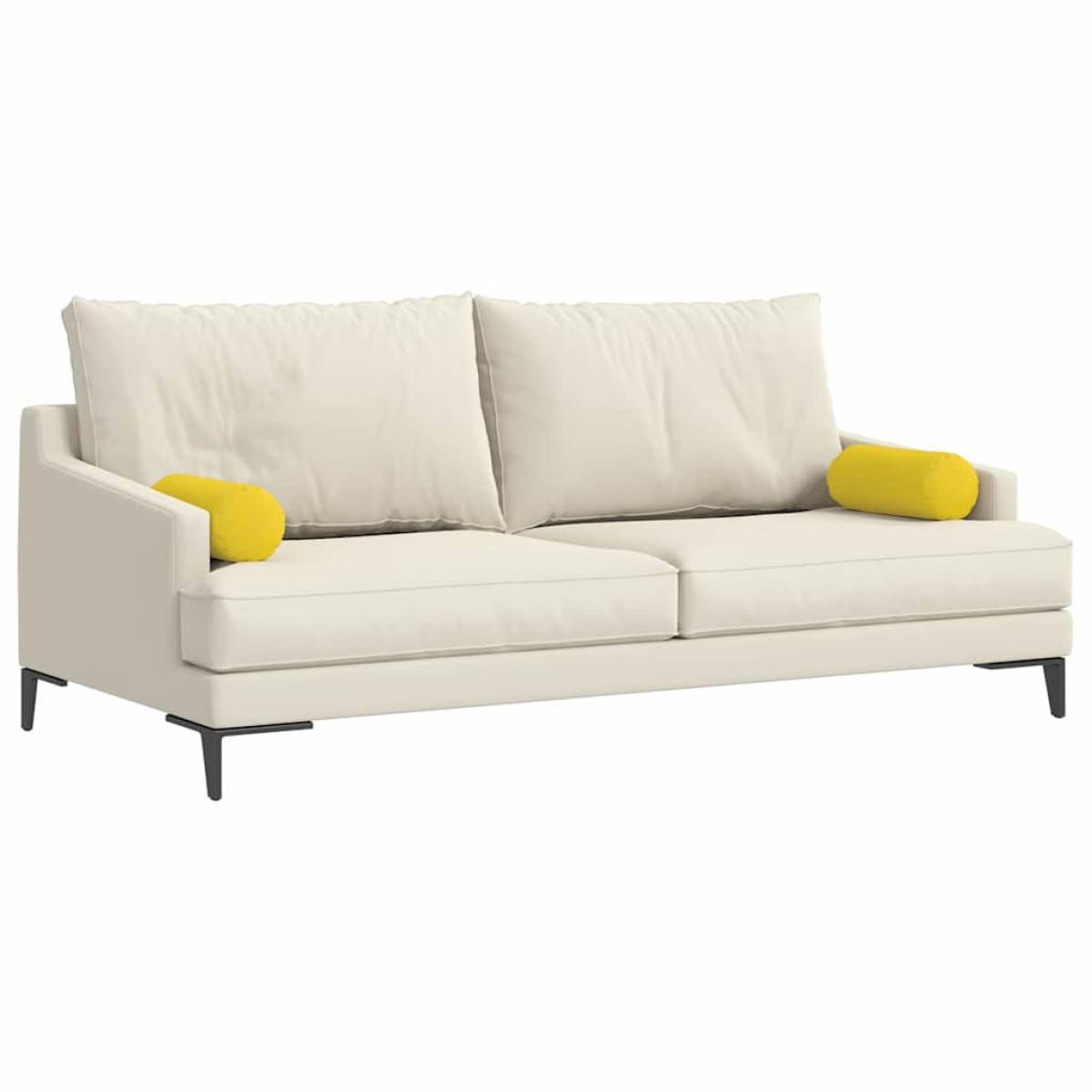 vidaXL Μαξιλάρια Στήριγμα 2 pcs Απαλό Κίτρινο Ø 15 x 40 εκ ύφασμα
