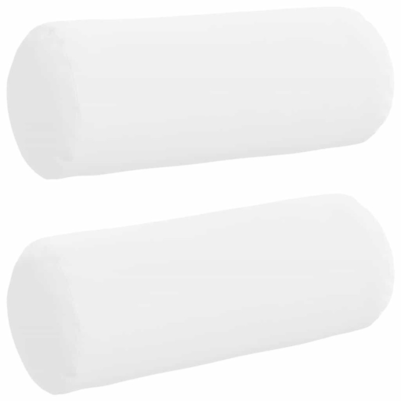 vidaXL Μαξιλάρια Στήριγμα 2 pcs Λευκό Ø 15 x 40 εκ ύφασμα