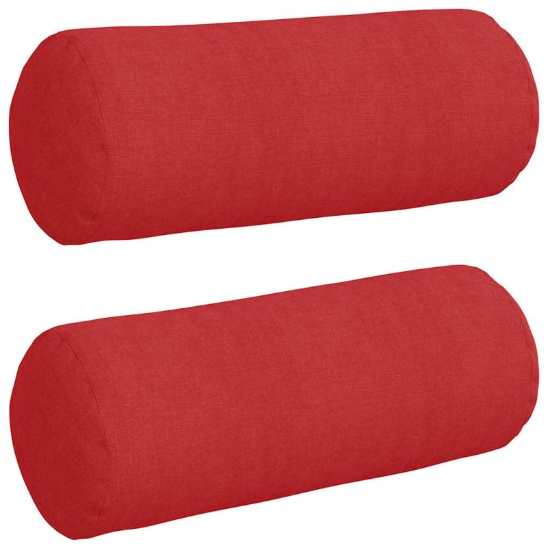 vidaXL Μαξιλάρια Στήριγμα 2 pcs Κόκκινο Ø 15 x 40 εκ ύφασμα