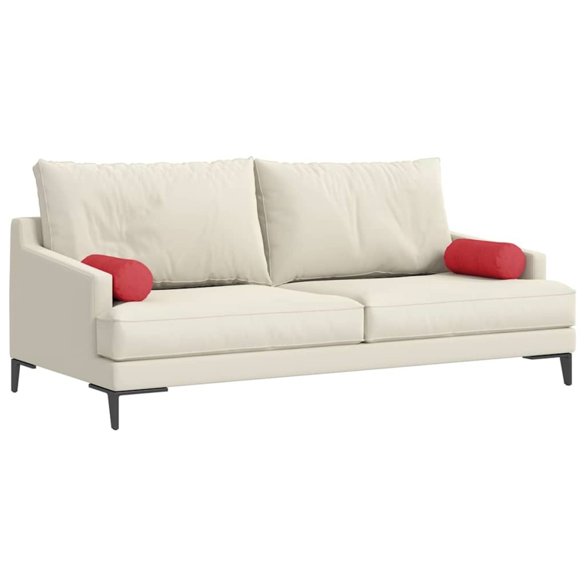 vidaXL Μαξιλάρια Στήριγμα 2 pcs Κόκκινο Ø 15 x 40 εκ ύφασμα