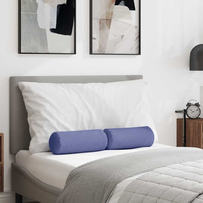 vidaXL Μαξιλάρια Στήριγμα 2 pcs Μπλε τζην Ø 15 x 40 εκ ύφασμα