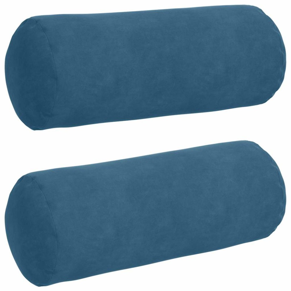vidaXL Μαξιλάρια Στήριγμα 2 pcs Μπλε Ø 15 x 40 εκ Υφασμάτινο Κορντουρά