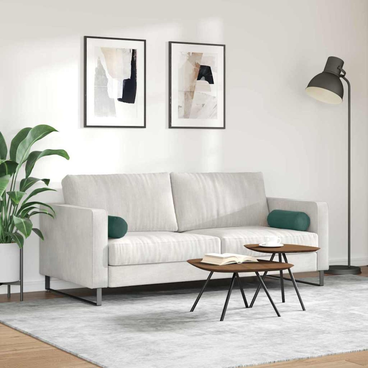 vidaXL Μαξιλάρια Στήριγμα 2 pcs Σκούρο Πράσινο Ø 15 x 40 εκ