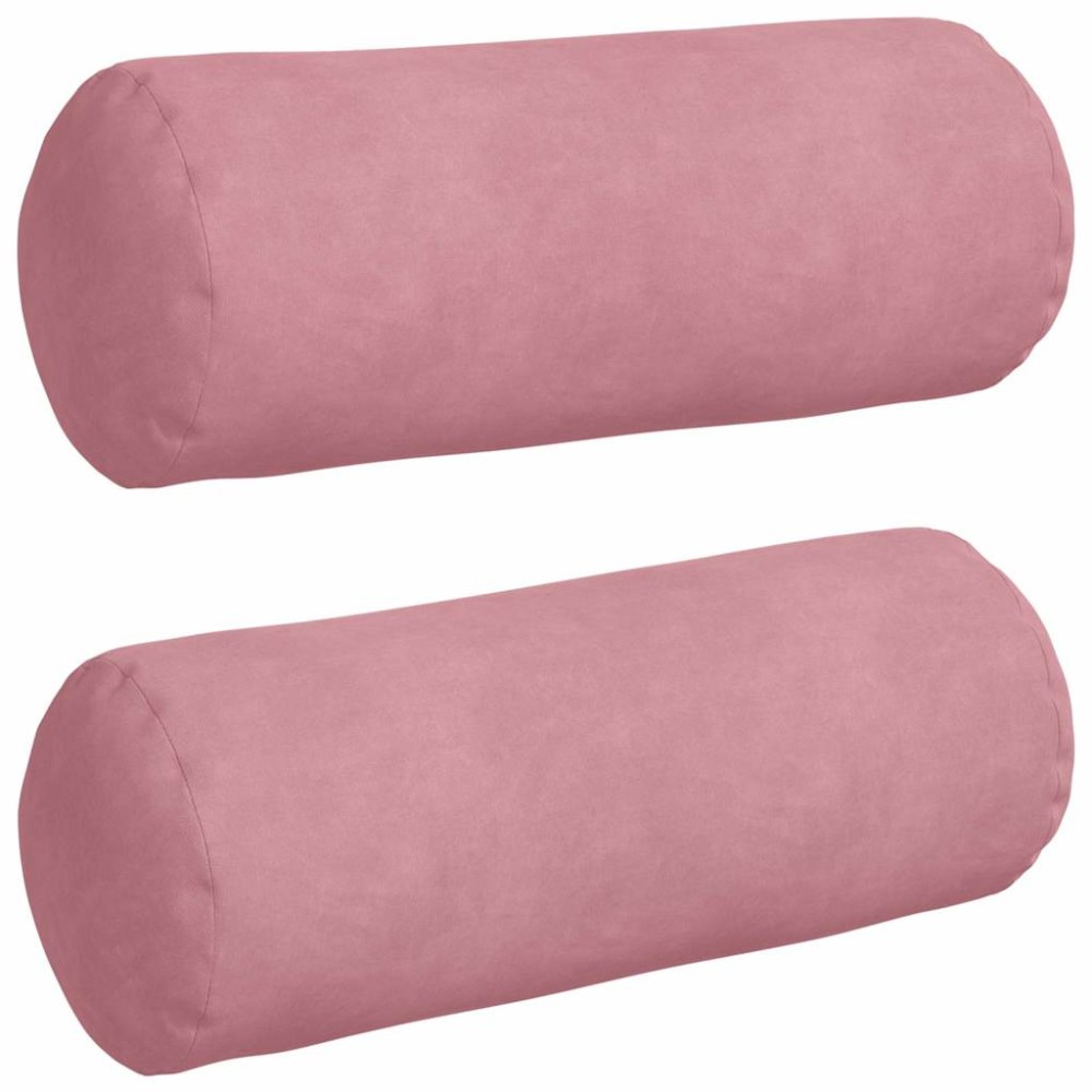 vidaXL Μαξιλάρια Στήριγμα 2 pcs Ροζ Ø 15 x 40 εκ Υφασμάτινο Κορντουρά