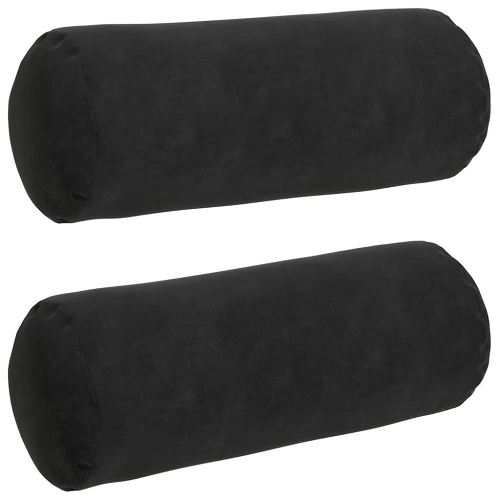 vidaXL Μαξιλάρια Στήριγμα 2 pcs Μαύρο Ø 15 x 40 εκ