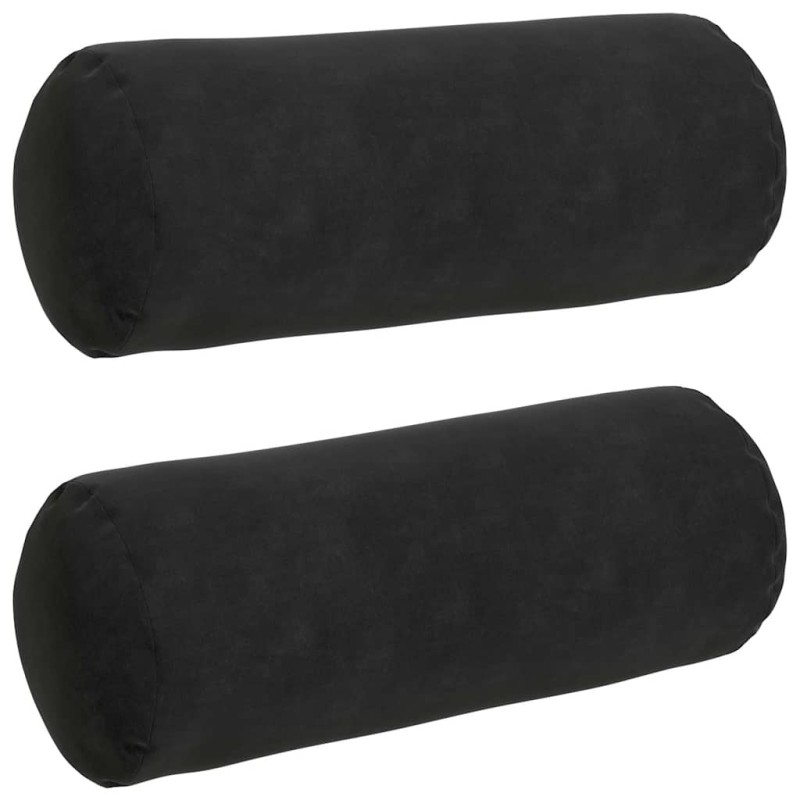 vidaXL Μαξιλάρια Στήριγμα 2 pcs Μαύρο Ø 15 x 40 εκ