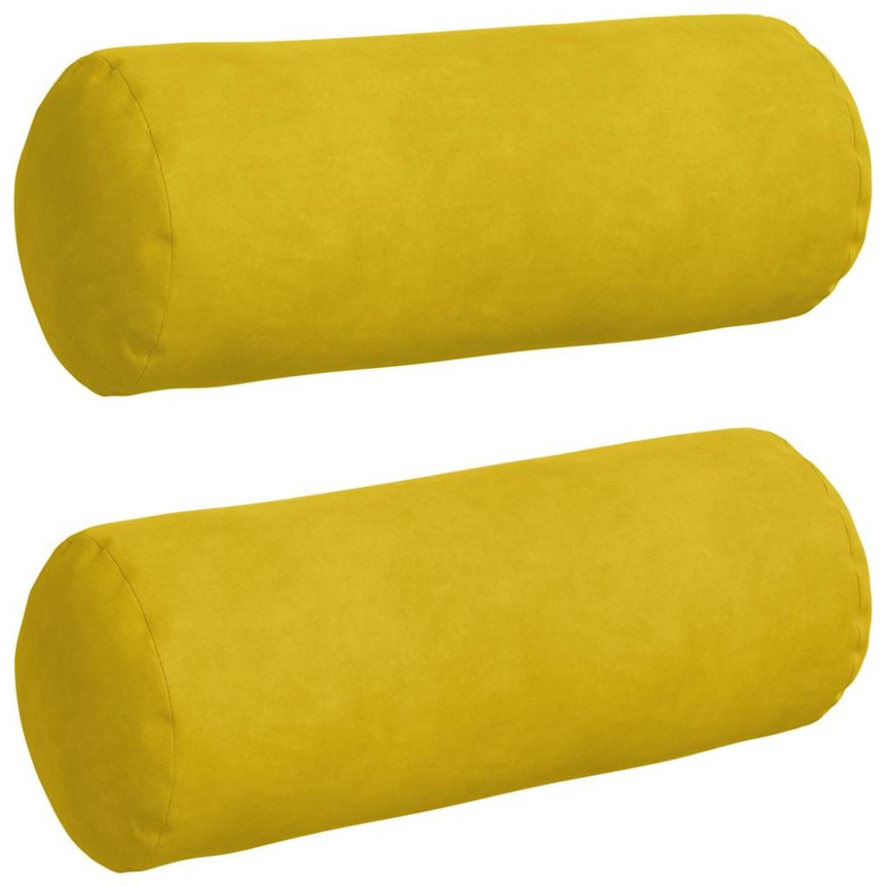 vidaXL Μαξιλάρια Στήριγμα 2 pcs Κίτρινο Ø 15 x 40 εκ