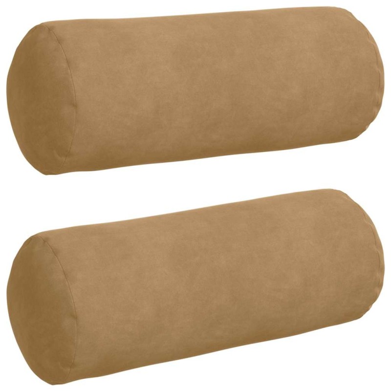 vidaXL Μαξιλάρια Στήριγμα 2 pcs Καφέ Ø 15 x 40 εκ Υφασμάτινο Κορντουρά