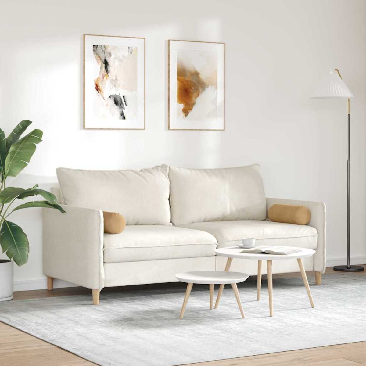 vidaXL Μαξιλάρια Στήριγμα 2 pcs Καφέ Ø 15 x 40 εκ Υφασμάτινο Κορντουρά