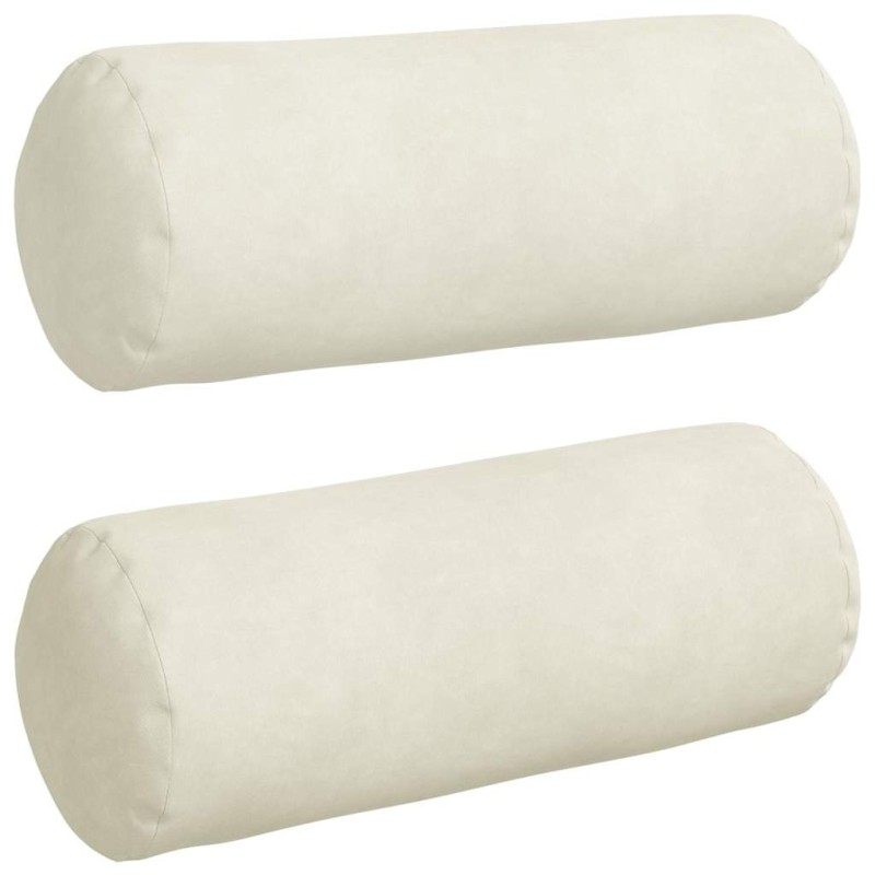 vidaXL Μαξιλάρια Στήριγμα 2 pcs Κρεμ Ø 15 x 40 εκ Υφασμάτινο Κορντουρά