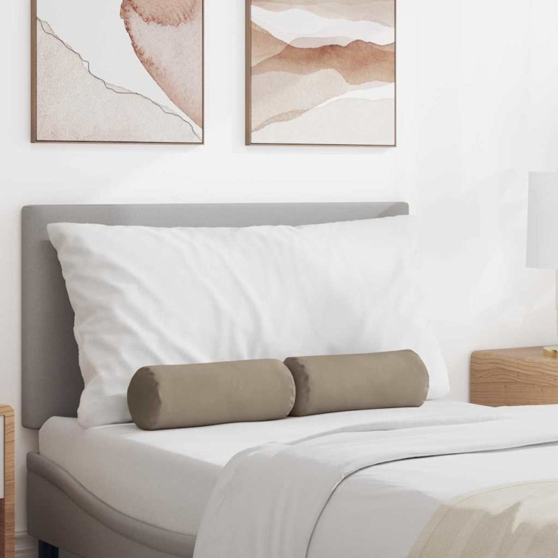 vidaXL Μαξιλάρια Στήριγμα 2 pcs Taupe Ø 15 x 40 εκ Ύφασμα Μικροΐνας