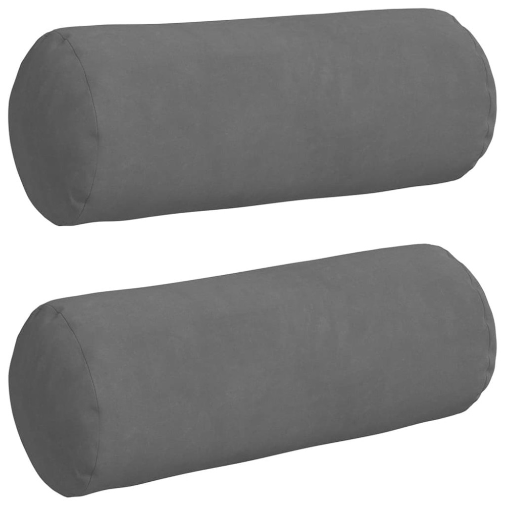 vidaXL Μαξιλάρια Στήριγμα 2 pcs Σκούρο Γκρι Ø 15 x 40 εκ