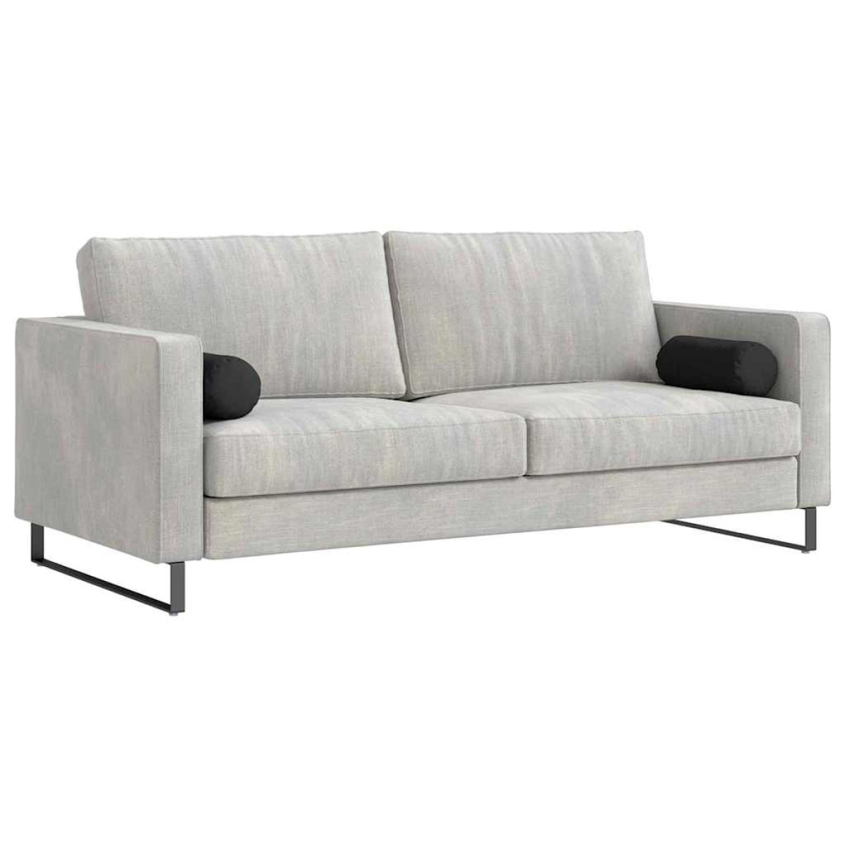 vidaXL Μαξιλάρια Στήριγμα 2 pcs Μαύρο Ø 15 x 40 εκ Ύφασμα Μικροΐνας
