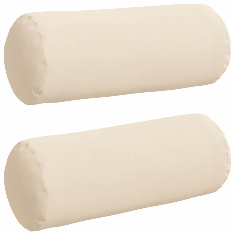 vidaXL Μαξιλάρια Στήριγμα 2 pcs Μπεζ Ø 15 x 40 εκ Ύφασμα Μικροΐνας