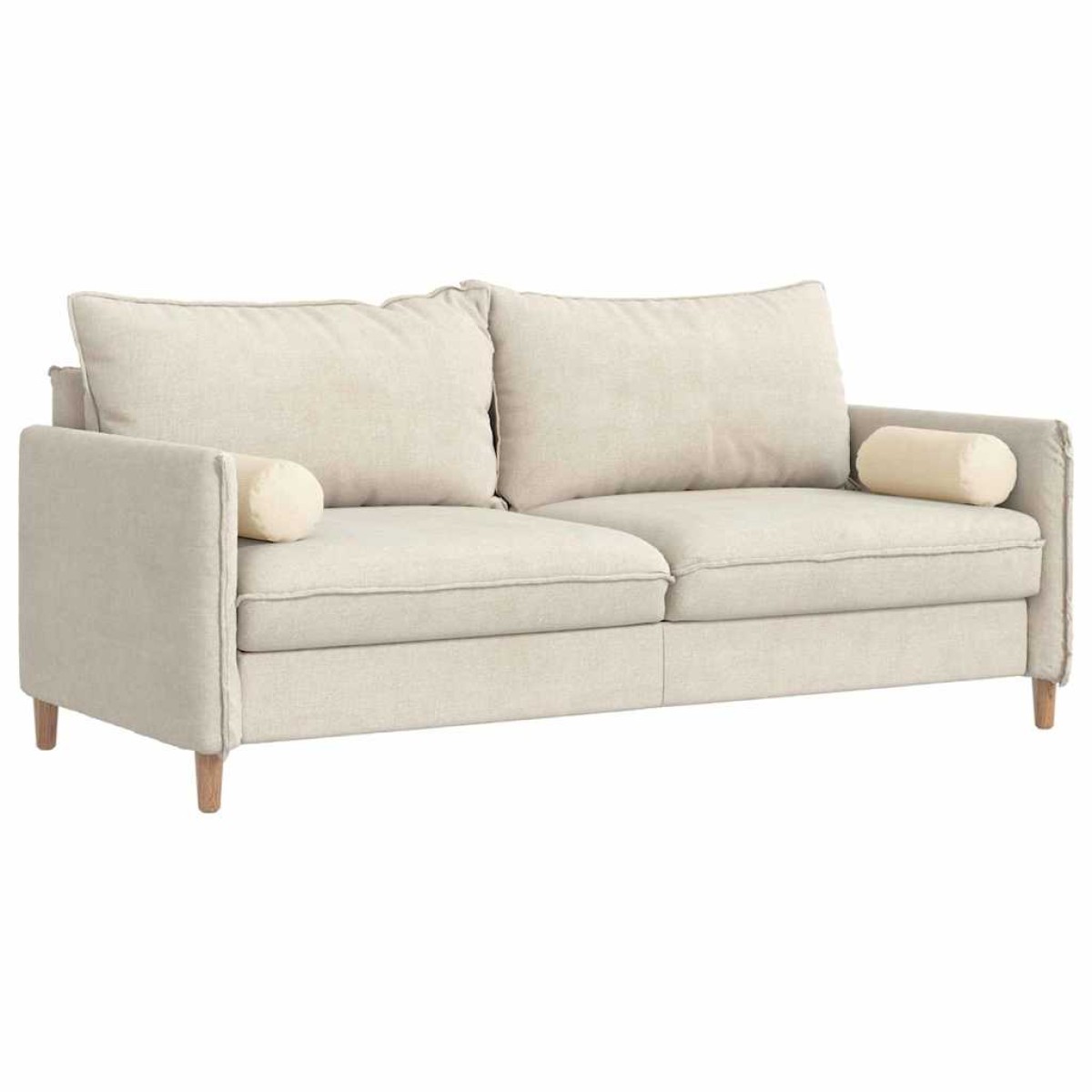 vidaXL Μαξιλάρια Στήριγμα 2 pcs Κρεμ Ø 15 x 40 εκ Υφασμάτινο Κορντουρά