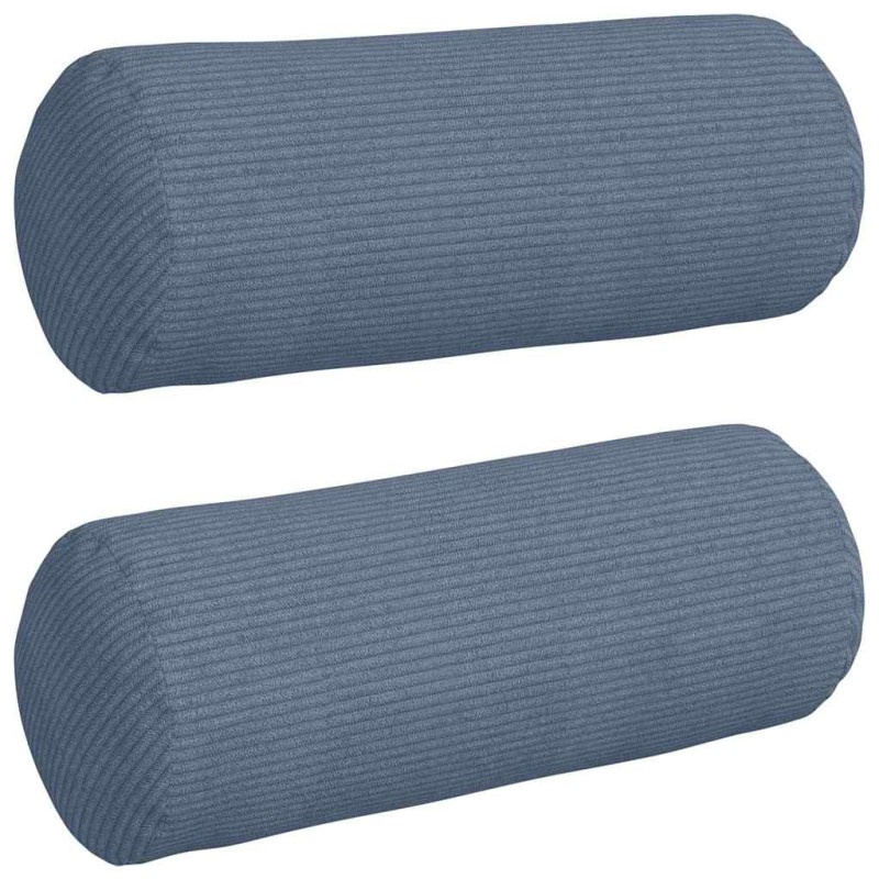 vidaXL Μαξιλάρια Στήριγμα 2 pcs Μπλε Ø 15 x 40 εκ Υφασμάτινο Κορντουρά