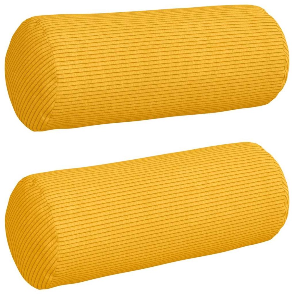 vidaXL Μαξιλάρια Στήριγμα 2 pcs Απαλό Κίτρινο Ø 15 x 40 εκ