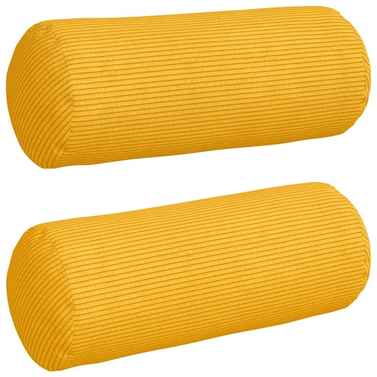 vidaXL Μαξιλάρια Στήριγμα 2 pcs Απαλό Κίτρινο Ø 15 x 40 εκ
