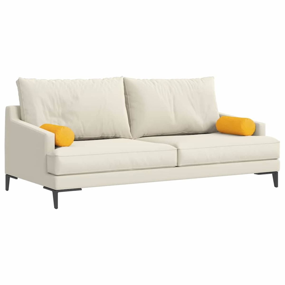 vidaXL Μαξιλάρια Στήριγμα 2 pcs Απαλό Κίτρινο Ø 15 x 40 εκ