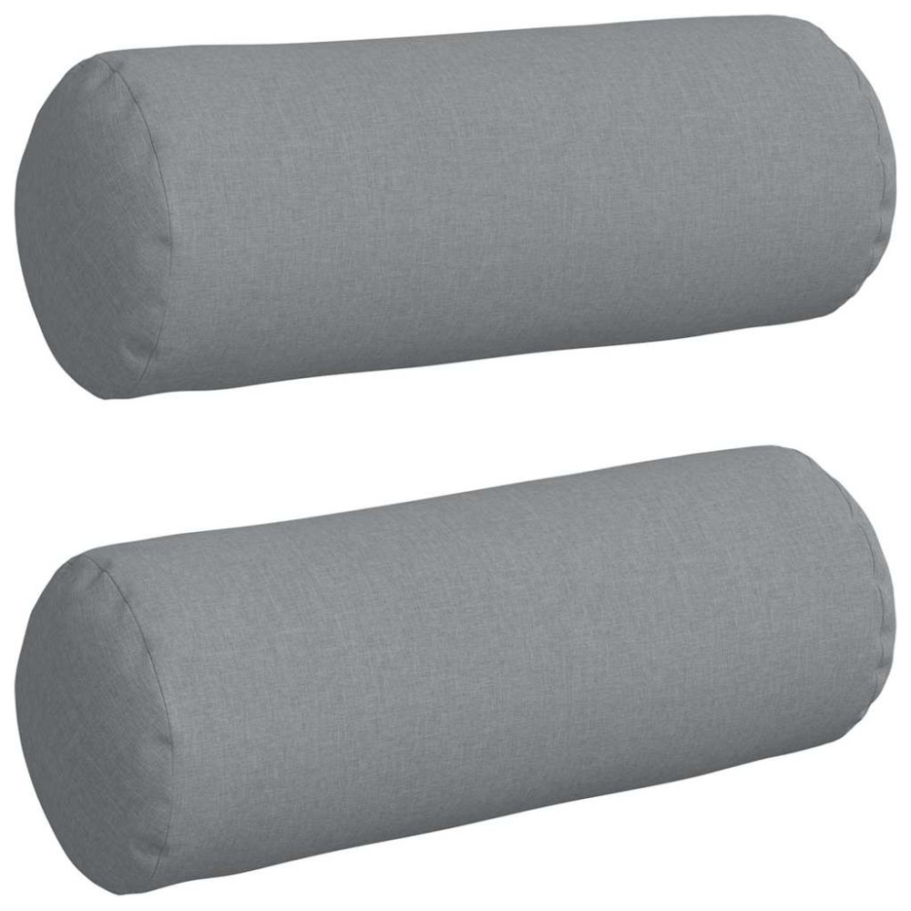 vidaXL Μαξιλάρια Στήριγμα 2 pcs Ανοιχτό γκρι Ø 25 x 70 cm ύφασμα
