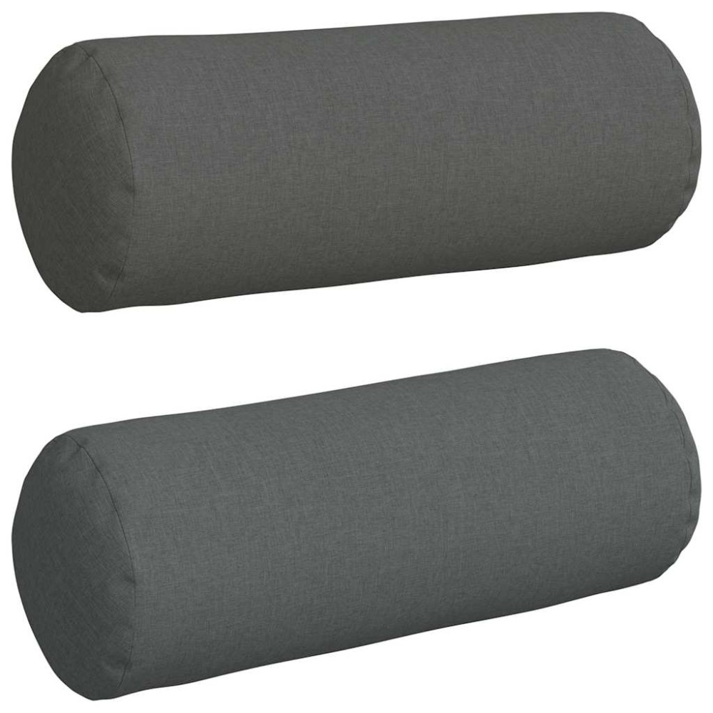 vidaXL Μαξιλάρια Στήριγμα 2 pcs Σκούρο Γκρι Ø 25 x 70 cm ύφασμα