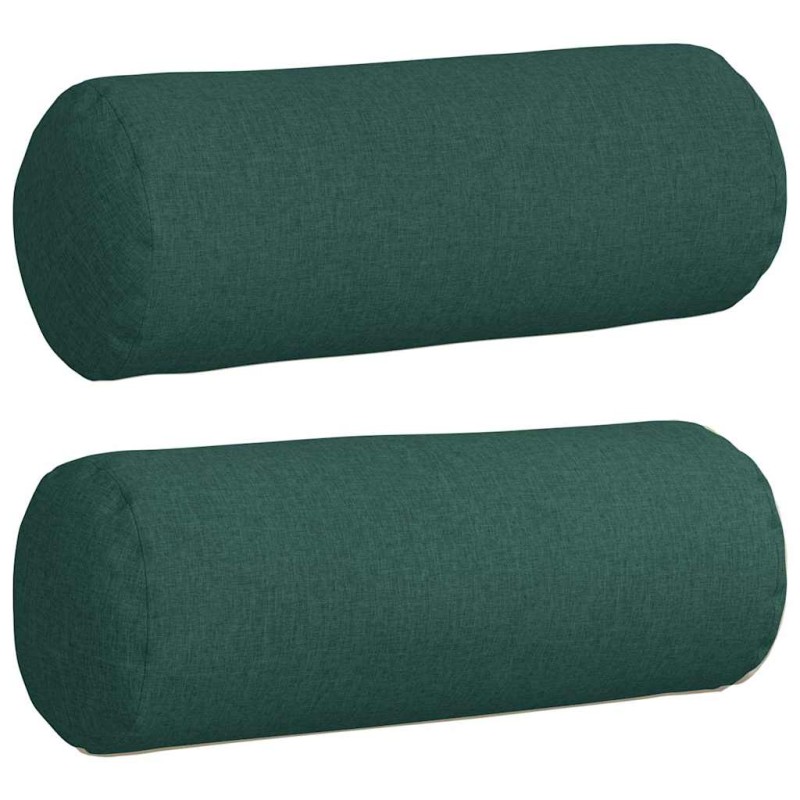 vidaXL Μαξιλάρια Στήριγμα 2 pcs Σκούρο Πράσινο Ø 25 x 70 cm ύφασμα