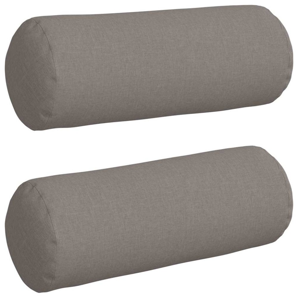 vidaXL Μαξιλάρια Στήριγμα 2 pcs Taupe Ø 25 x 70 cm ύφασμα