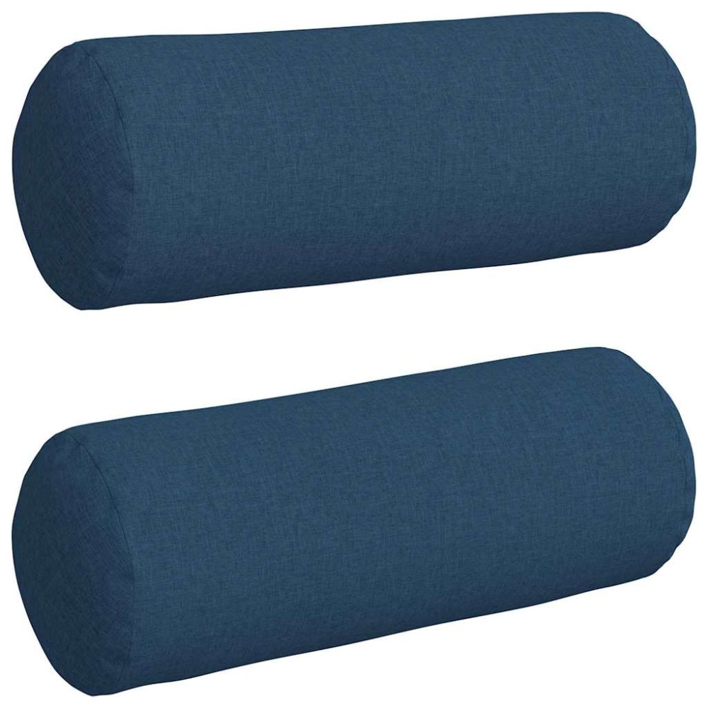 vidaXL Μαξιλάρια Στήριγμα 2 pcs Μπλε Ø 25 x 70 cm ύφασμα