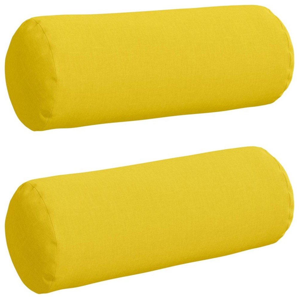 vidaXL Μαξιλάρια Στήριγμα 2 pcs Απαλό Κίτρινο Ø 25 x 70 cm ύφασμα