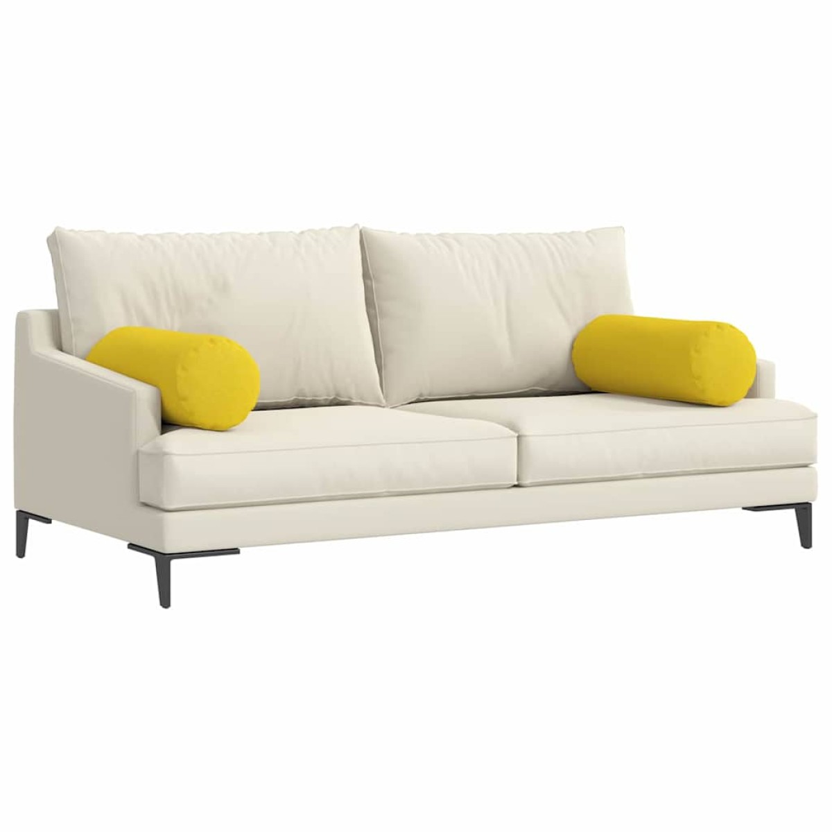 vidaXL Μαξιλάρια Στήριγμα 2 pcs Απαλό Κίτρινο Ø 25 x 70 cm ύφασμα