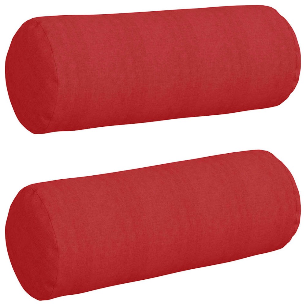 vidaXL Μαξιλάρια Στήριγμα 2 pcs Κόκκινο Ø 25 x 70 cm ύφασμα