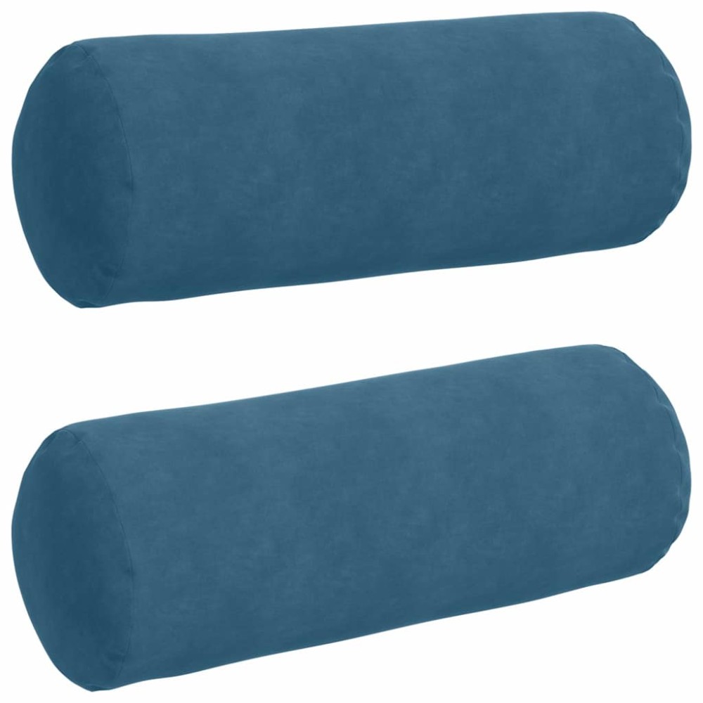 vidaXL Μαξιλάρια Στήριγμα 2 pcs Μπλε Ø 25 x 70 cm Υφασμάτινο Κορντουρά