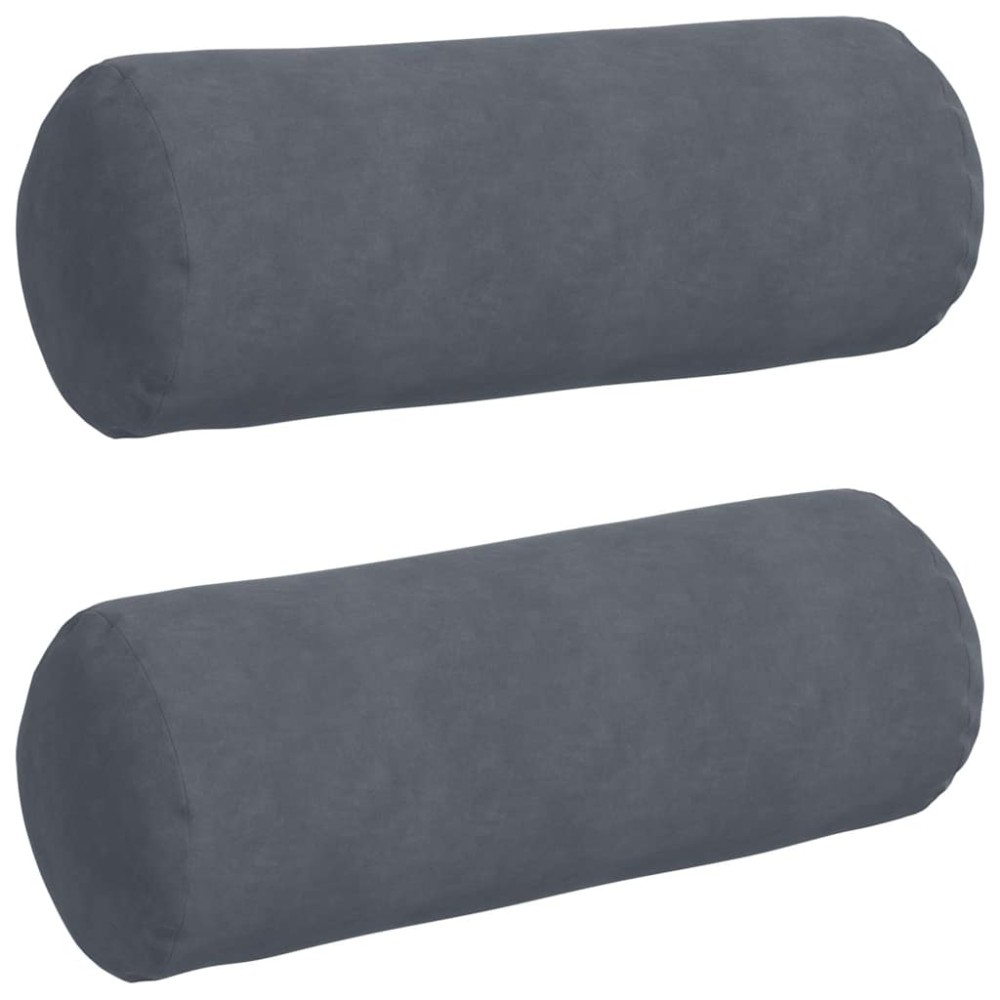 vidaXL Μαξιλάρια Στήριγμα 2 pcs Σκούρο Γκρι Ø 25 x 70 cm