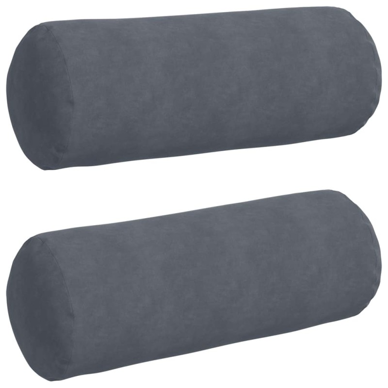 vidaXL Μαξιλάρια Στήριγμα 2 pcs Σκούρο Γκρι Ø 25 x 70 cm