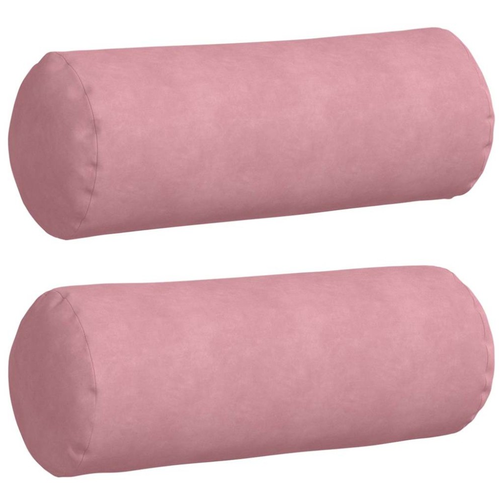 vidaXL Μαξιλάρια Στήριγμα 2 pcs Ροζ Ø 25 x 70 cm Υφασμάτινο Κορντουρά