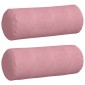 vidaXL Μαξιλάρια Στήριγμα 2 pcs Ροζ Ø 25 x 70 cm Υφασμάτινο Κορντουρά